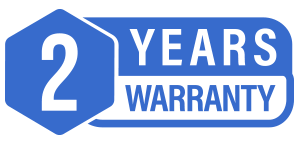 Homestar’s 2-year warranty logo, ensuring quality and peace of mind for railing installations.